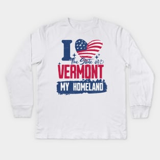 Vermont my homeland Kids Long Sleeve T-Shirt